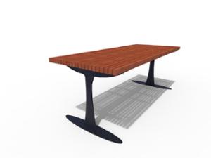 straatmeubilair, overige, bank, picknick set, houten zitting, tafel