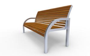 straatmeubilair, zitbanken, houten rugleuning, armleuning, scandinavian line, houten zitting, vintage