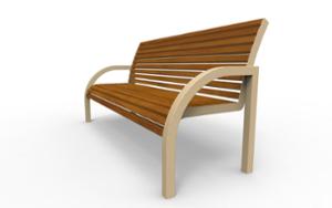 straatmeubilair, zitbanken, houten rugleuning, armleuning, scandinavian line, houten zitting, vintage