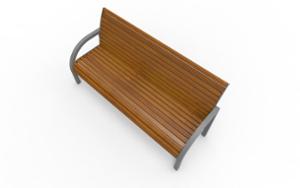 straatmeubilair, zitbanken, houten rugleuning, armleuning, scandinavian line, houten zitting, vintage
