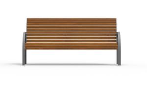 straatmeubilair, zitbanken, houten rugleuning, armleuning, scandinavian line, houten zitting, vintage