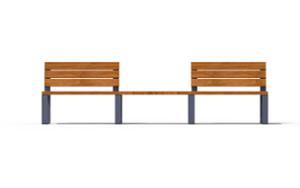 straatmeubilair, bank, zitbanken, dubbelzijdig, moduleerbaar, houten rugleuning, houten zitting