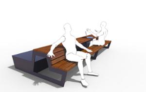 straatmeubilair, plantenbak, bank, zitbanken, hout, picknick set, houten zitting, tafel