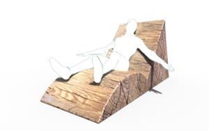 straatmeubilair, zitbanken, leasure and rest, kłoda, chaise longue, houten rugleuning, houten zitting