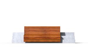 straatmeubilair, zitbanken, beton, glad beton, na schody, houten rugleuning, houten zitting