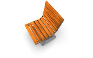 straatmeubilair, zitbanken, beton, glad beton, chair, éénpersoons, moduleerbaar, houten rugleuning, houten zitting