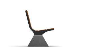 straatmeubilair, zitbanken, beton, glad beton, chair, éénpersoons, moduleerbaar, houten rugleuning, houten zitting