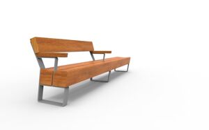 straatmeubilair, bank, zitbanken, kłoda, houten rugleuning, houten zitting