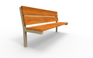 straatmeubilair, zitbanken, houten zitting, houten rugleuning