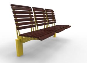 straatmeubilair, zitbanken, houten zitting, houten rugleuning, moduleerbaar
