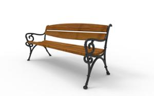 straatmeubilair, zitbanken, houten zitting, houten rugleuning, armleuning, logo, vintage