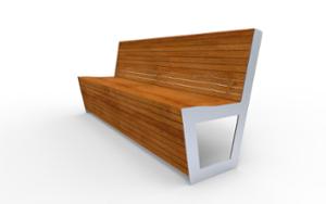 straatmeubilair, zitbanken, logo, houten rugleuning, houten zitting