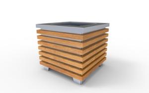 straatmeubilair, plantenbak, staal, hout, rechthoekig, mobiel (compatibel met transpallet)