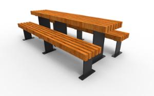 straatmeubilair, bank, houten zitting, tafel, picknick set
