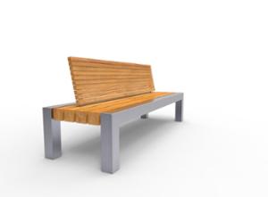 straatmeubilair, zitbanken, houten rugleuning, houten zitting