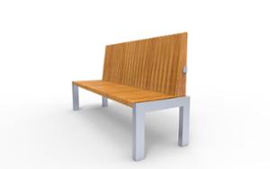 straatmeubilair, zitbanken, houten rugleuning, scandinavian line, houten zitting