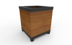 straatmeubilair, plantenbak, hout, rechthoekig, mobiel (compatibel met transpallet), voor warschau
