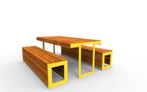 straatmeubilair, bank, overige, houten zitting, tafel, picknick set
