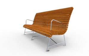 straatmeubilair, zitbanken, houten zitting, houten rugleuning, armleuning, verticale planken