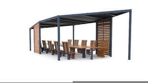 straatmeubilair, zitbanken, overige, pergola, tafel, 230v en/of usb aansluiting, overkapping, draaibaar, inductie/qi lader, leasure and rest, cowork