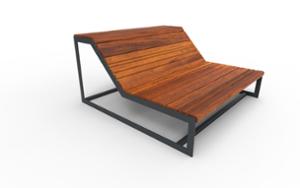 straatmeubilair, zitbanken, houten zitting, houten rugleuning, dubbelzijdig, chaise longue, leasure and rest