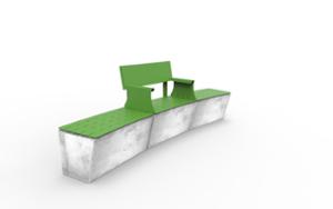 straatmeubilair, bank, zitbanken, gebogen, beton, glad beton, afkoppelbaar