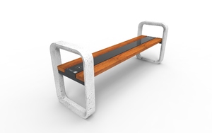 straatmeubilair, bank, beton, glad beton, 230v en/of usb aansluiting, solair, fotowoltaika, solarna listwa smartbeam