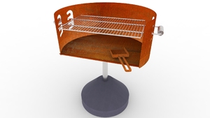 straatmeubilair, overige, staal, beton, glad beton, barbeque, leasure and rest