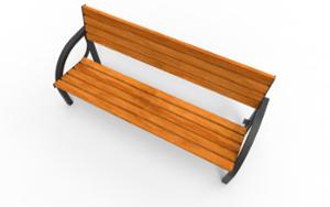 mała architektura, seating, wood backrest, armrest, wood seating