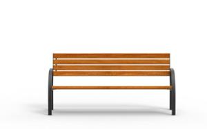 mała architektura, seating, wood backrest, armrest, wood seating