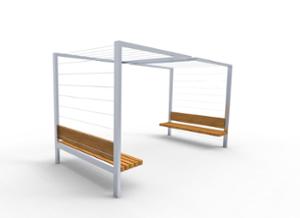 mała architektura, inne, seating, wood backrest, pergola, wood seating, trelly