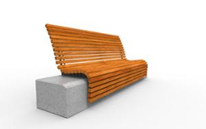 mała architektura, seating, concrete, beton architektoniczy, granite, wood backrest, wood seating, high backrest