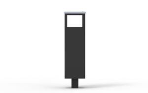 mała architektura, litter bin, canopy roof / lid, safety ashtray, rectangular, stal, side aperture