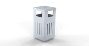 mała architektura, litter bin, canopy roof / lid, logo, safety ashtray, side aperture