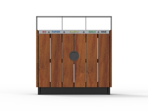 mała architektura, litter bin, canopy roof / lid, for dogs, full segregation