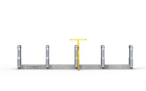 mała architektura, bicycle stand, concrete, beton architektoniczy, rubber protection, logo, modular, cycle rack, multiple stands, free-standing