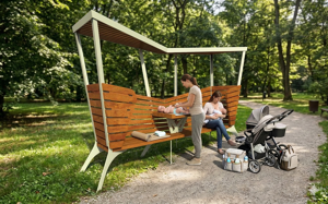 mała architektura, seating, canopy roof / lid, breastfeeding, pergola, przewijak, diaper changing