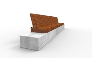 mała architektura, seating, concrete, beton architektoniczy, wood backrest, wood seating
