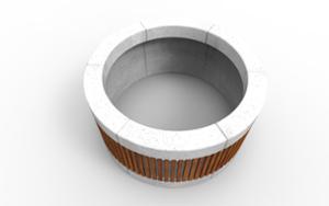 mała architektura, planter, concrete, beton architektoniczy, drewno, modular, curved