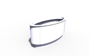 mała architektura, planter, logo, curved, stal