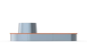 mała architektura, planter, bench, seating, steel backrest, wood seating
