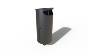 mała architektura, litter bin, pole mounted, side aperture