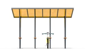 mała architektura, bicycle stand, with bike frame protection, bicycle canopy
