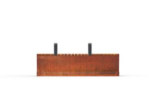 mała architektura, bench, concrete, beton architektoniczy, corten, for elderly people, wall top, wood seating
