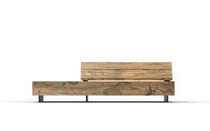 mała architektura, seating, double-sided , kłoda, chaise longue, wood backrest, wood seating
