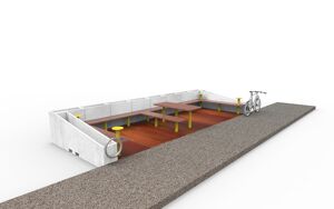 mała architektura, planter, bench, seating, leasure and rest, mobile (pallet jack compatible), parklet, cycle rack, table
