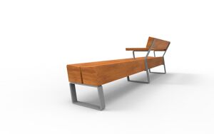 mała architektura, bench, seating, kłoda, wood backrest, wood seating