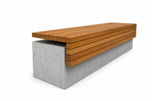 mała architektura, bench, concrete, beton architektoniczy, wall top, wood seating