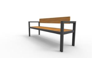 mała architektura, seating, wood seating, wood backrest, armrest