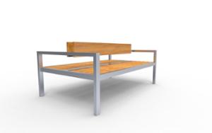 mała architektura, seating, wood seating, wood backrest, armrest, double-sided